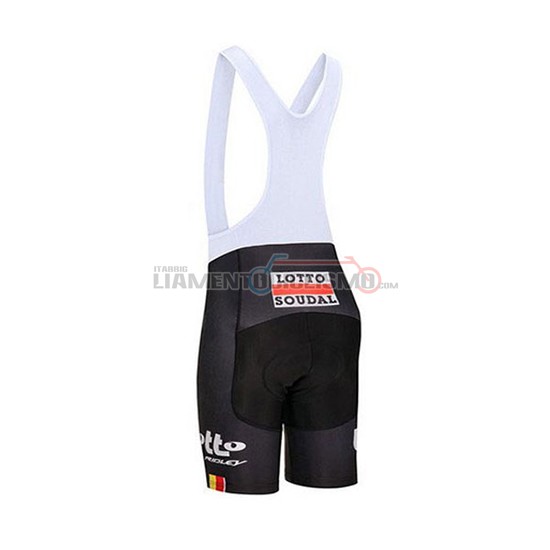 Abbigliamento Ciclismo Lotto Soudal Manica Corta 2018 Nero Giallo Rosso